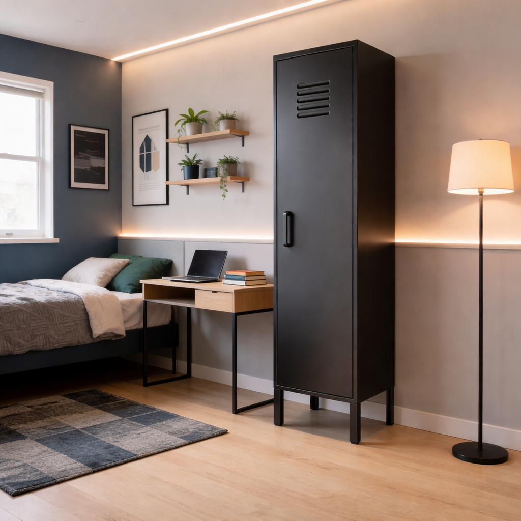 ארונית לוקר מתכת בצבע שחור מט | School