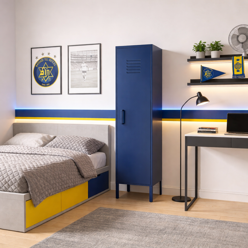 ארונית לוקר מתכת בצבע כחול כהה | School
