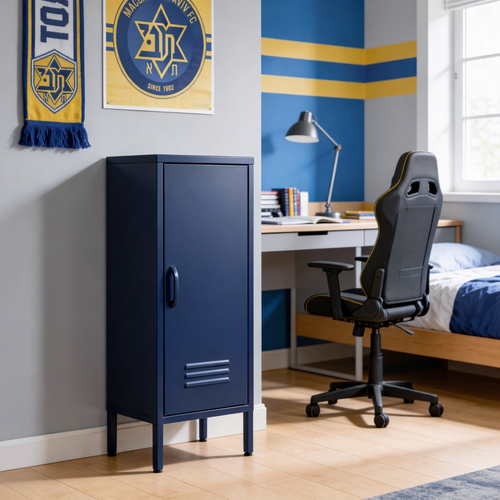 ארונית מתכת נמוכה בצבע כחול כהה | Slim