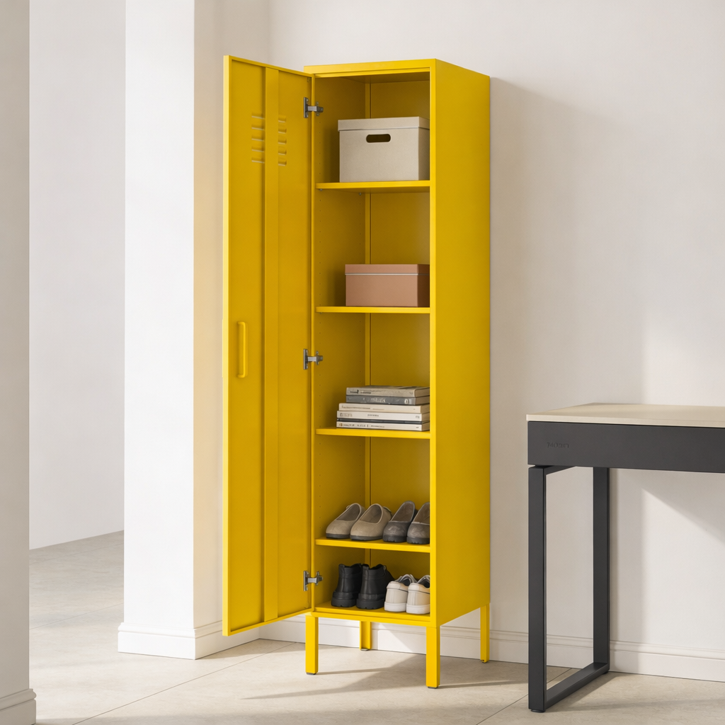 ארונית לוקר מתכת בצבע צהוב | School