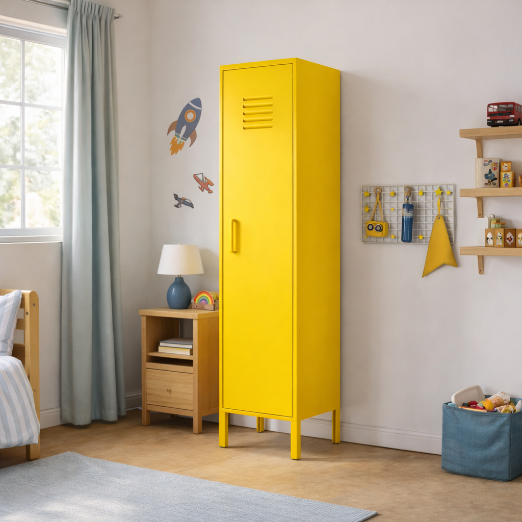 ארונית לוקר מתכת בצבע צהוב | School