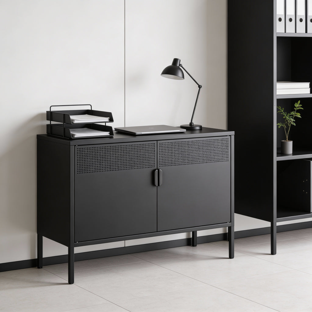 מזנון טלוויזיה מתכת בצבע שחור מט | Chery