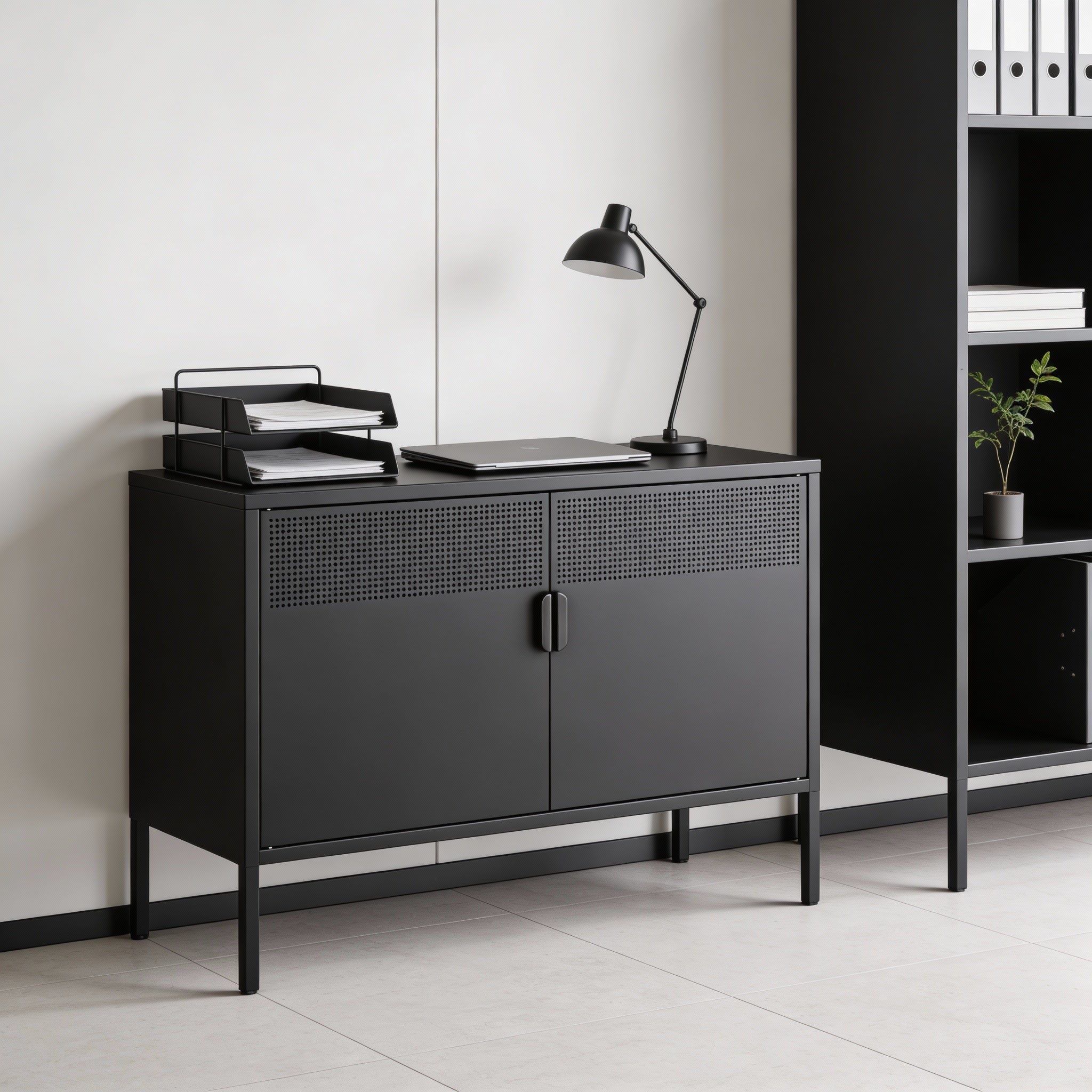 מזנון טלוויזיה מתכת בצבע שחור מט | Chery