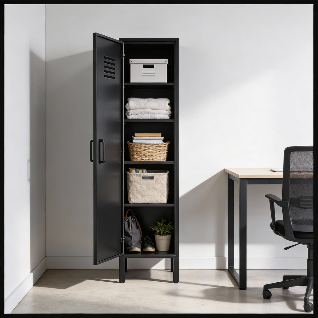 ארונית לוקר מתכת בצבע שחור מט | School