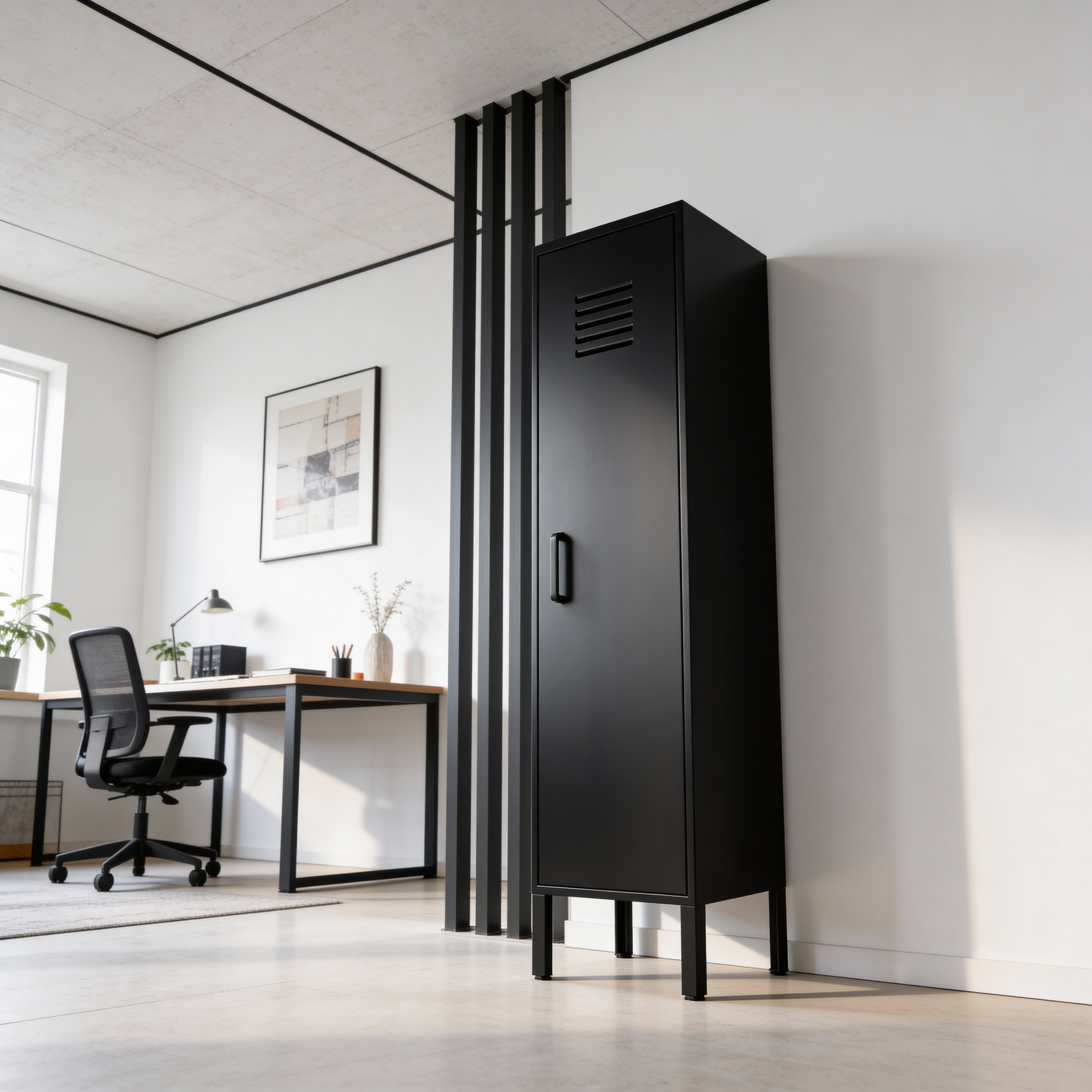 ארונית לוקר מתכת בצבע שחור מט | School