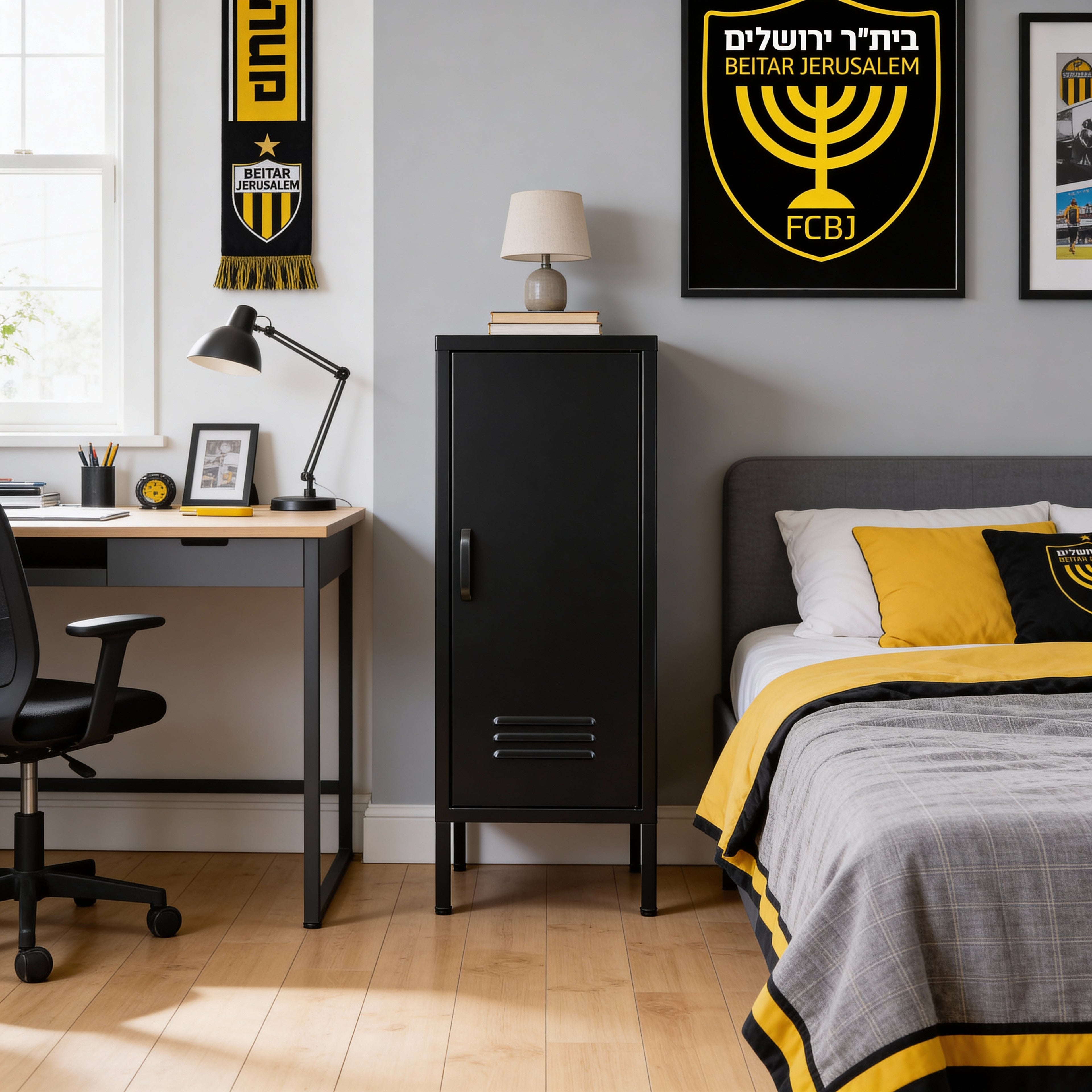 ארונית מתכת נמוכה בצבע שחור מט | Slim