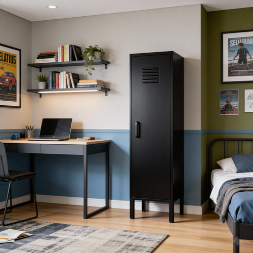 ארונית לוקר מתכת בצבע שחור מט | School