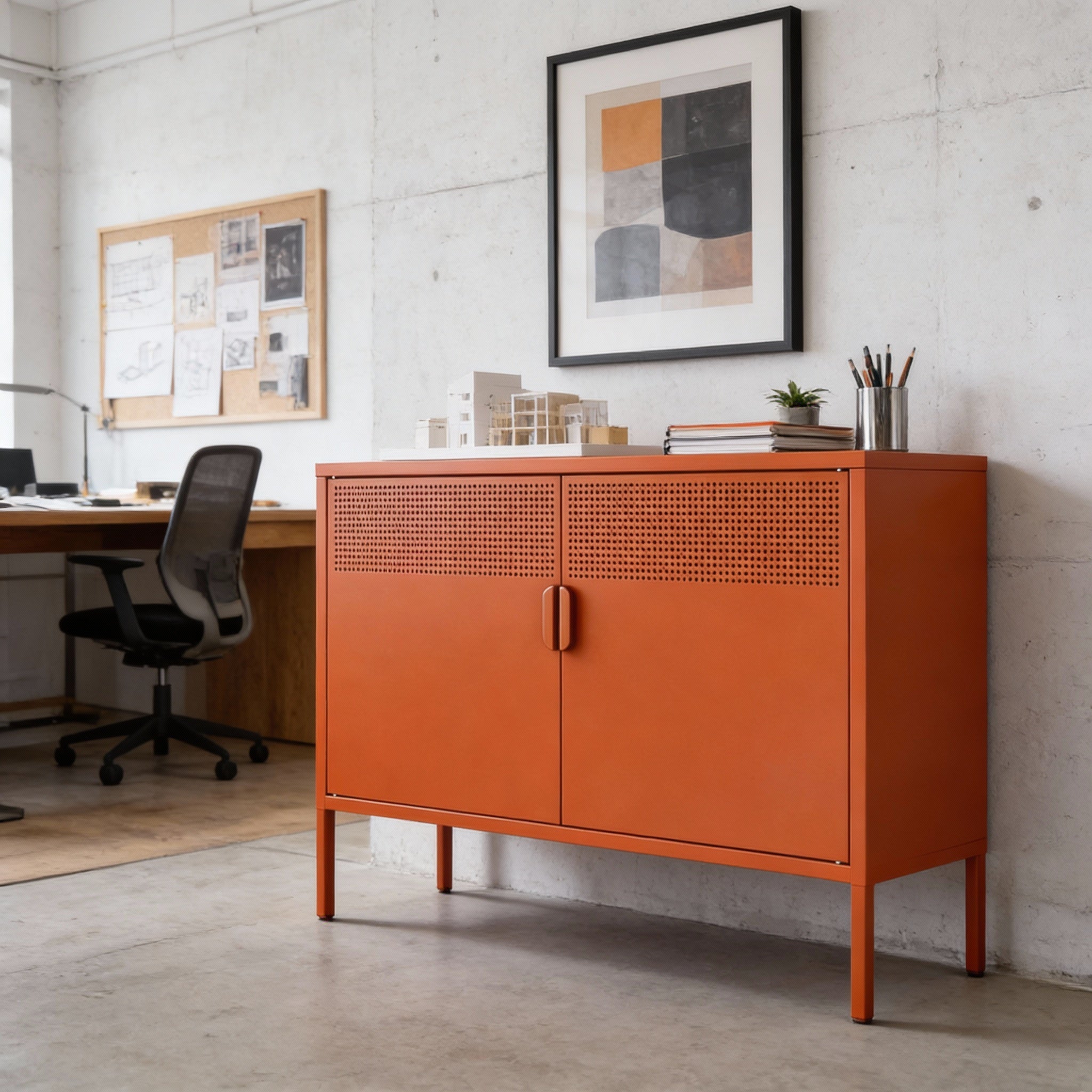 מזנון טלויזיה מתכת בצבע כתום | Chery