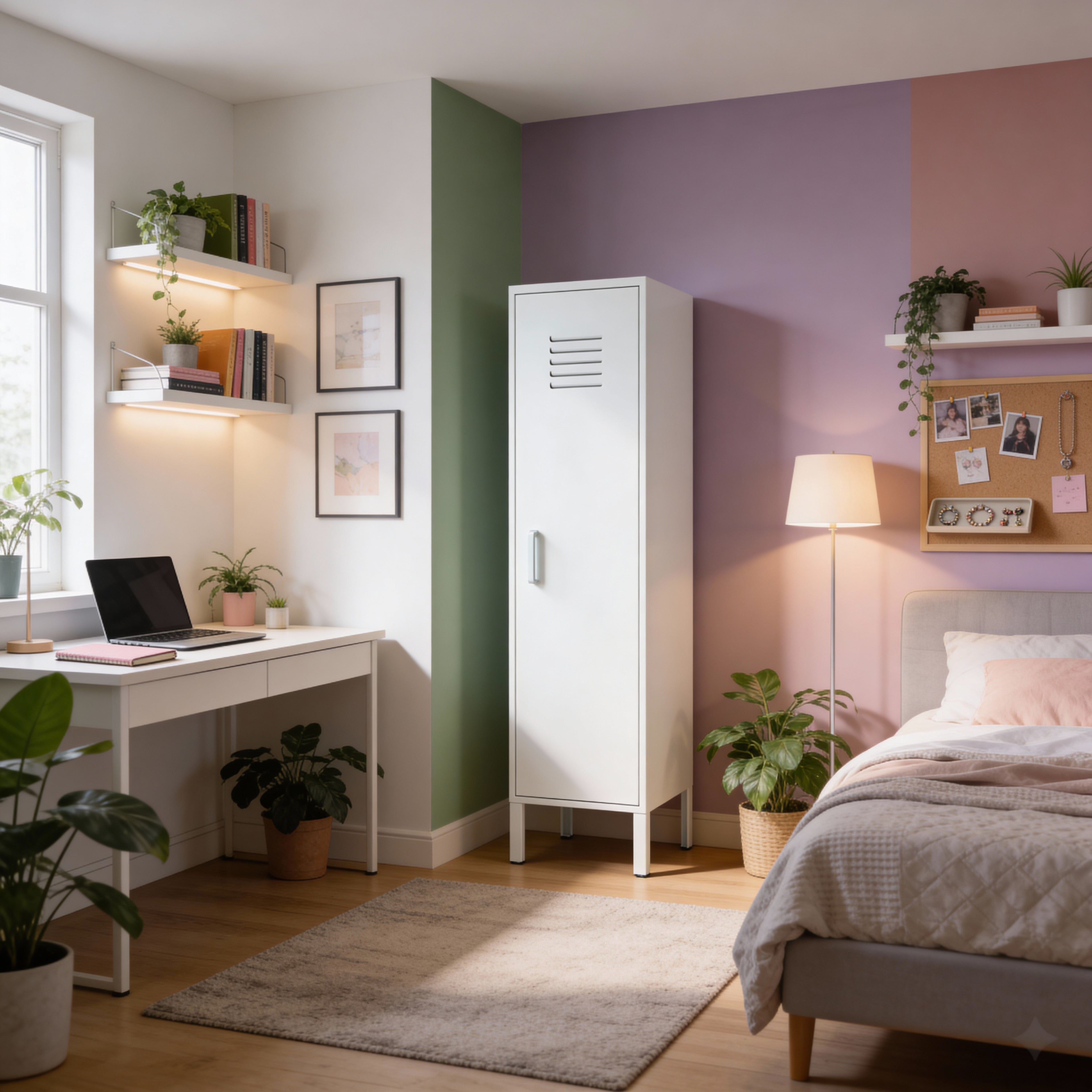 ארונית לוקר מתכת בצבע לבן | School