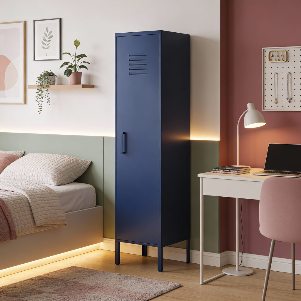 ארונית לוקר מתכת בצבע כחול כהה | School