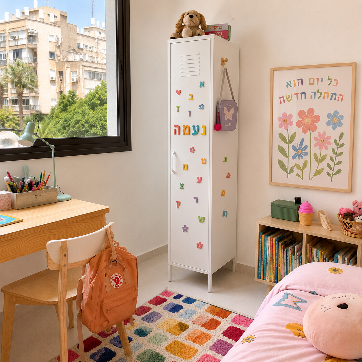 ארונית לוקר מתכת בצבע לבן | School