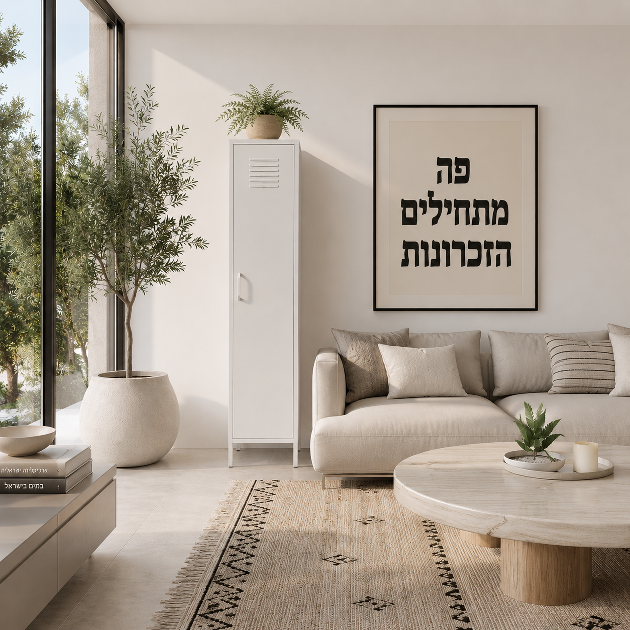 ארונית לוקר מתכת בצבע לבן | School