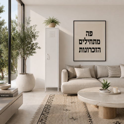 ארונית לוקר מתכת בצבע לבן | School